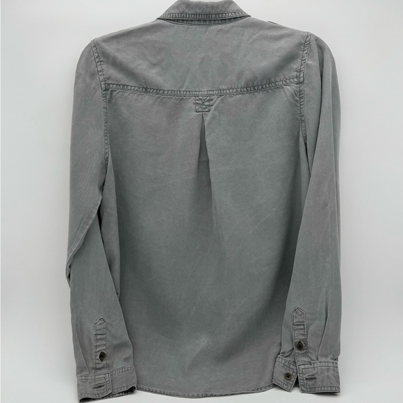 Universal Threads Women's Vintage Button Down Shirt Small S Epaulettes Linen Top - Picture 2 of 4